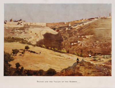 Aquarelle de Stanley Inchbold, représentant la vallée du Cédron, à Jérusalem, Palestine 1906 - Stanley Inchbold