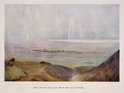 Pluie tombant sur Jéricho et la mer Morte, en Palestine 1906 - Stanley Inchbold