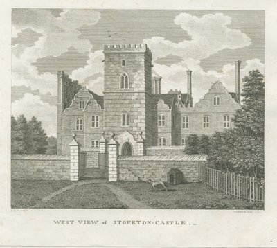 Château de Stourton : gravure - Stebbing Shaw