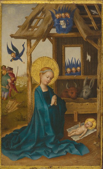 Geburt Christi (Rückseite: Kreuzigung Christi) - Stefan Lochner