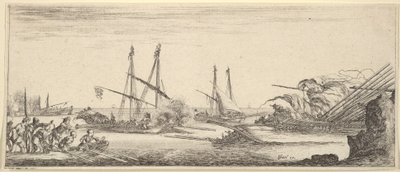 Une bataille navale, une barque pleine d