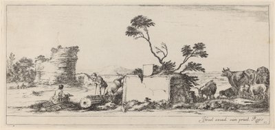 Scène de campagne avec artiste dessinant, avant 1647 - Stefano della Bella