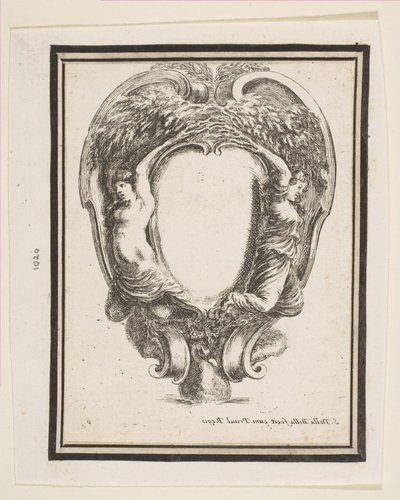Cartouche avec canard et nymphes - Stefano della Bella