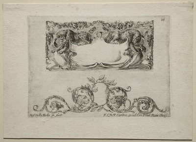 Collection de divers caprices et nouveaux dessins de cartouches et ornements : N° 16 - Stefano della Bella
