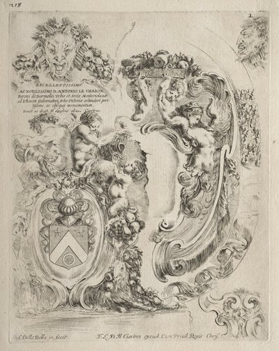 Collection de divers caprices et nouveaux dessins de cartouches et ornements : No. 2, Page de dédicace - Stefano della Bella