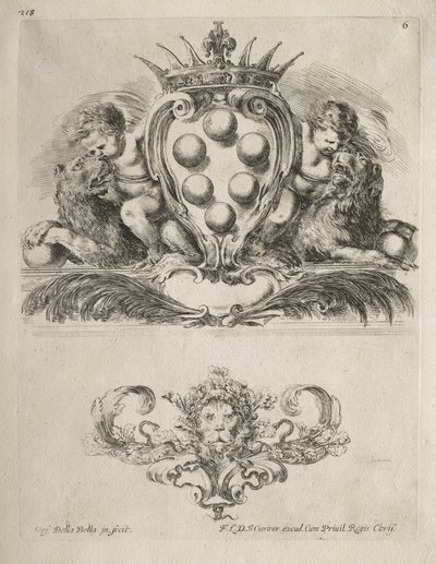 Collection de divers caprices et nouveaux dessins de cartouches et ornements : No. 6 - Stefano della Bella