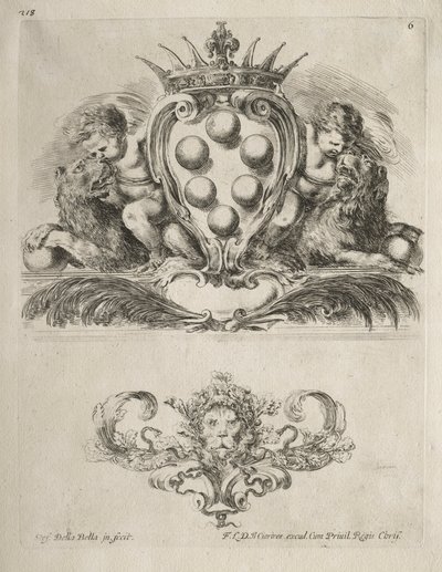 Collection de divers caprices et nouveaux dessins de cartouches et ornements : n°6 - Stefano della Bella