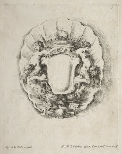 Collection de divers caprices et nouveaux dessins de cartouches et ornements : No 7 - Stefano della Bella