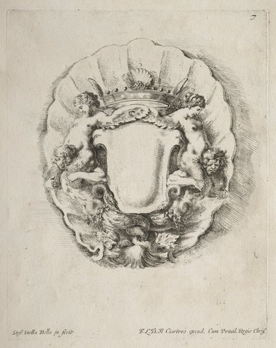 Collection de divers caprices et nouveaux dessins de cartouches et ornements : No 7 - Stefano della Bella