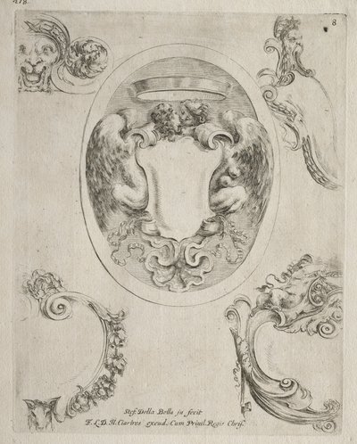 Collection de divers caprices et nouveaux dessins de cartouches et ornements : No 8 - Stefano della Bella
