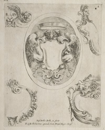 Collection de divers caprices et nouveaux dessins de cartouches et ornements : n°8 - Stefano della Bella