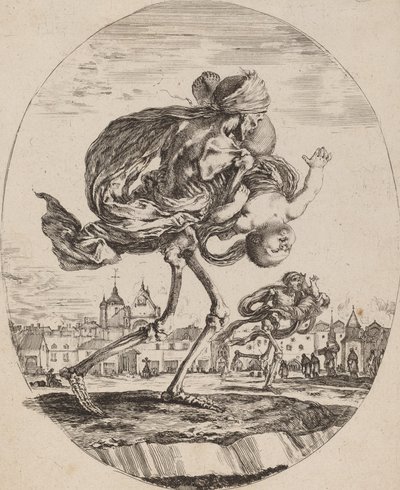 La Mort portant un enfant à droite, probablement 1648 - Stefano della Bella