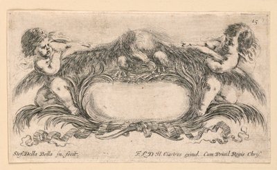 Écusson, n° 15 de « Raccolta di varii cappriccii et nove inventioni di cartelle et ornamenti » - Stefano della Bella