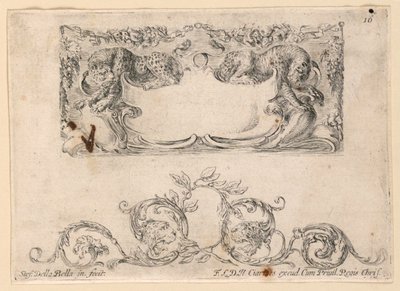 Écusson, Rinceaux, No. 16 de "Raccolta di varii cappriccii et nove inventioni di cartelle et ornamenti" - Stefano della Bella