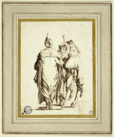 Courtisan européen et deux Turcs en conversation - Stefano della Bella