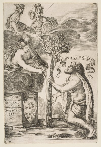 Frontispice pour Il Mercurio, III: Hercule plantant sa massue, 1652 - Stefano della Bella