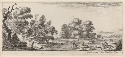 Paysage avec chasse au cerf, avant ou en 1647 - Stefano della Bella
