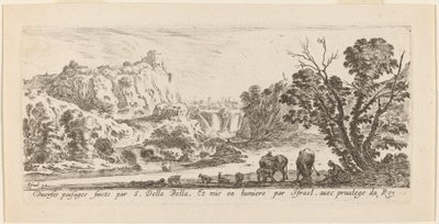 Paysage avec cascade - Stefano della Bella