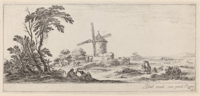 Paysage avec moulin à vent - Stefano della Bella