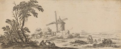 Paysage avec moulin à vent - Stefano della Bella