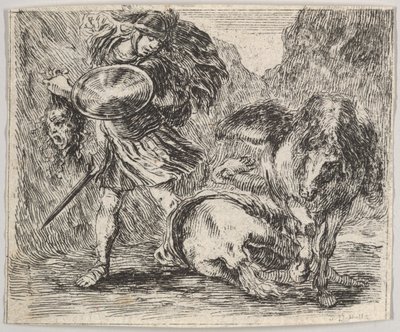 Persée et Méduse, du Jeu de la Mythologie, 1644 - Stefano della Bella