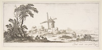 Une famille au centre, diverses figures et chevaux au milieu, vers 1641 - Stefano della Bella