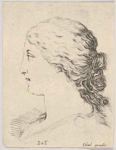 Tête de femme, en profil, du 