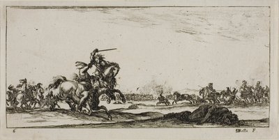 Planche six de Dessins de plusieurs mouvements par des soldats - Stefano della Bella