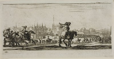 Planche Douze des Dessins de Plusieurs Mouvements par des Soldats - Stefano della Bella