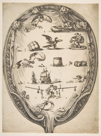 Écran avec Rébus de la Fortune, vers 1639 - Stefano della Bella