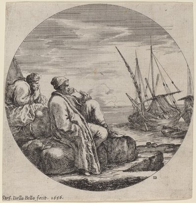 Port avec deux marchands turcs - Stefano della Bella