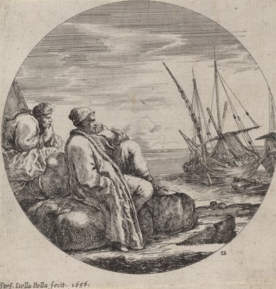 Port avec deux marchands turcs, 1656 - Stefano della Bella