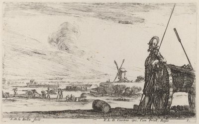 Soldat en armure et un canon - Stefano della Bella