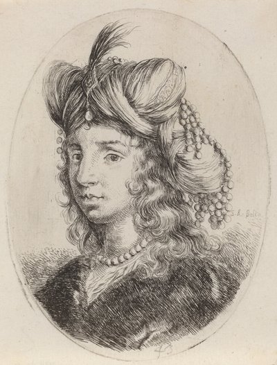 Sultane ornée de perles, tournée vers la gauche, 1649-1650 - Stefano della Bella