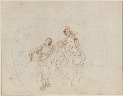 La fuite en Égypte (verso) - Stefano della Bella