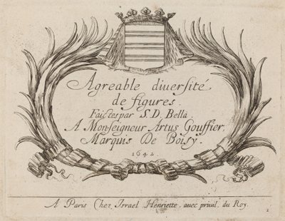 Page de titre pour Agreable diversite de figures, 1642 - Stefano della Bella