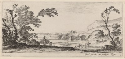 Voyageurs traversant un ruisseau, avant 1647 - Stefano della Bella