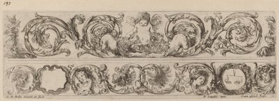 Deux bandes ornementales avec Cupidon et têtes des quatre saisons, probablement 1648 - Stefano della Bella