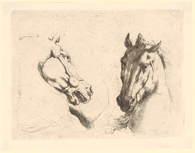 Deux têtes de cheval, planche 1 de la série «Diverses têtes d