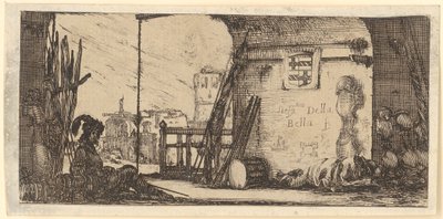 Deux soldats en armure et armés, sous une arche - Stefano della Bella