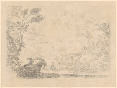 Deux chèvres au repos - Stefano della Bella