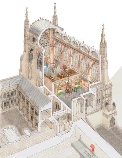 Chapelle Saint-Étienne, Westminster, avec bas-cloître, c.1520-1530 (détail) - Stephen Conlin