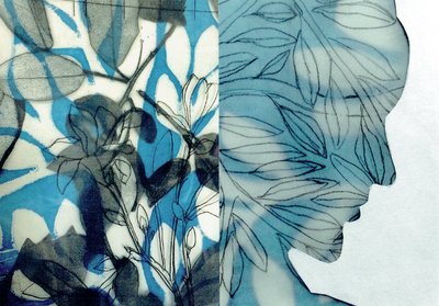 La Foret IX, 2017 (monoprint  collage) - Stephen Dow