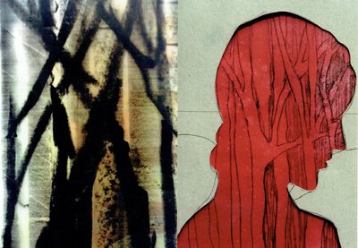 La Foret VIII, 2017 (monoprint  photo collage) - Stephen Dow