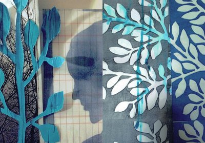La Foret VI, 2017 (monoprint  photo collage) - Stephen Dow