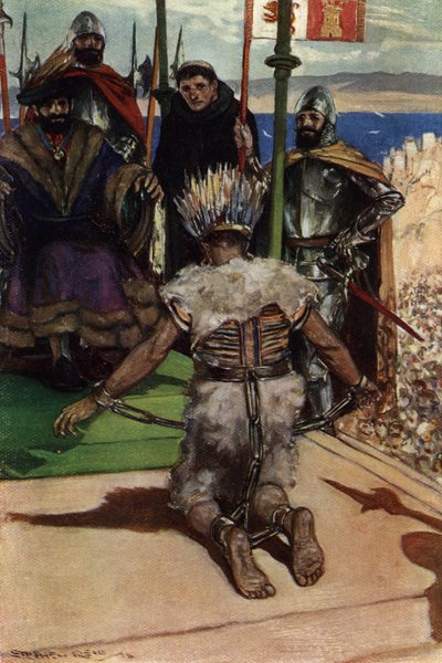 Montezuma II fait prisonnier par Hernán Cortés en 1519 - Stephen Reid