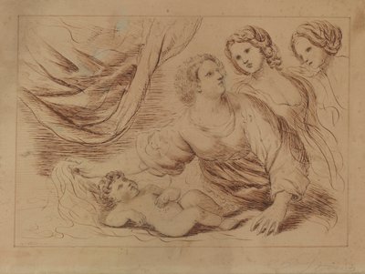 Nourrisson et trois femmes - Stevens