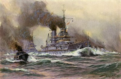 Navires de ligne de la marine allemande au large de Kiel - Willy Stoewer 