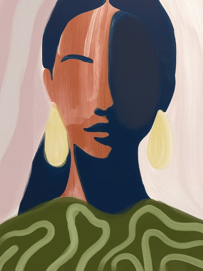 Femme sereine et abstraite - Studio Palette
