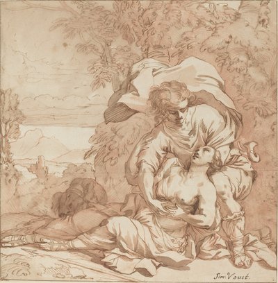 Procris et Céphale (?) - Studio of Simon Vouet